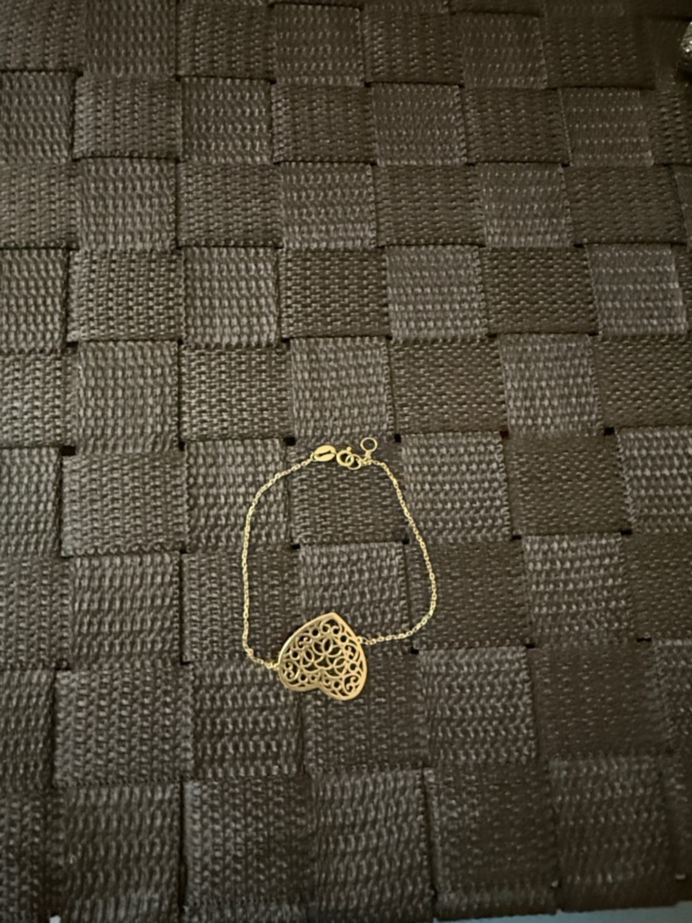 Gold Filigree Heart Link Bracelet - Picture 2 of 3